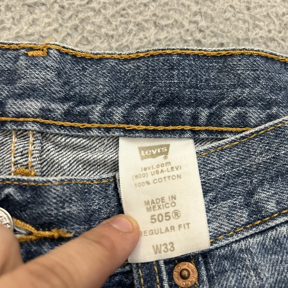 Levis Shorts Mens 33 Blue Denim 505 Regular Straight Bermuda 10